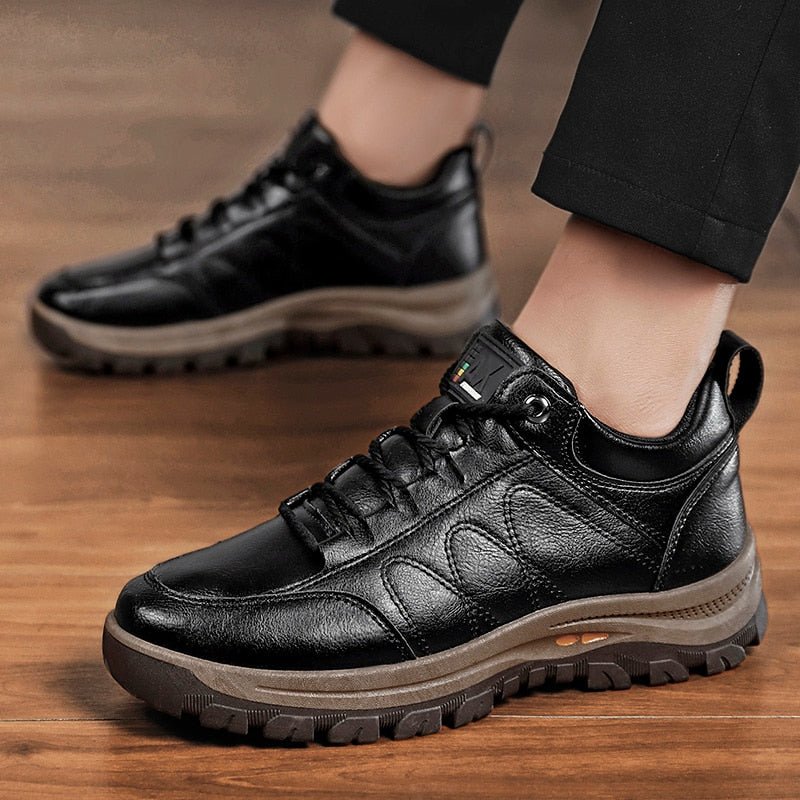 Men's Orthopaedic Leather Trainers - ALPINE WEAR
