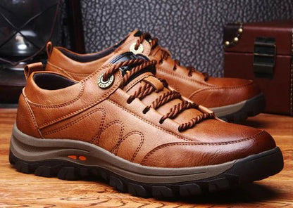 Men's Orthopaedic Leather Trainers - ALPINE WEAR