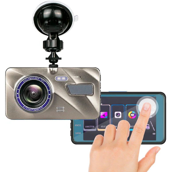 Kabellose Front- und Heck-Silber-Dashcam - Full HD mit Nachtsicht