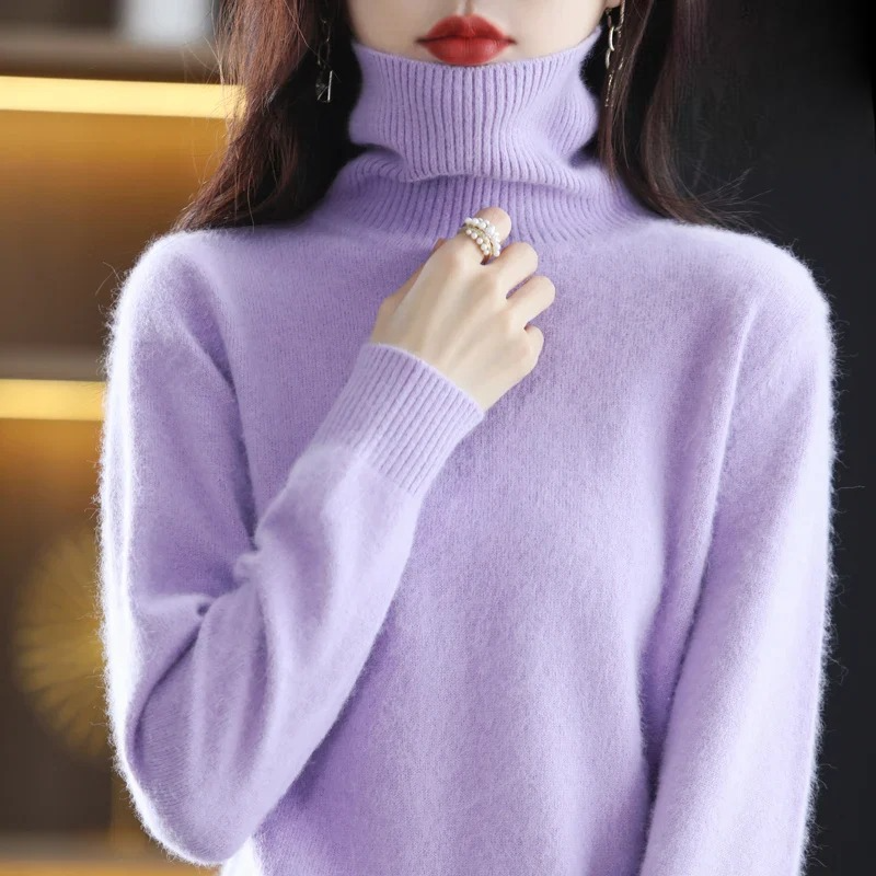 Damen Kaschmir Rollkragenpullover – Flauschig und Gestrickt