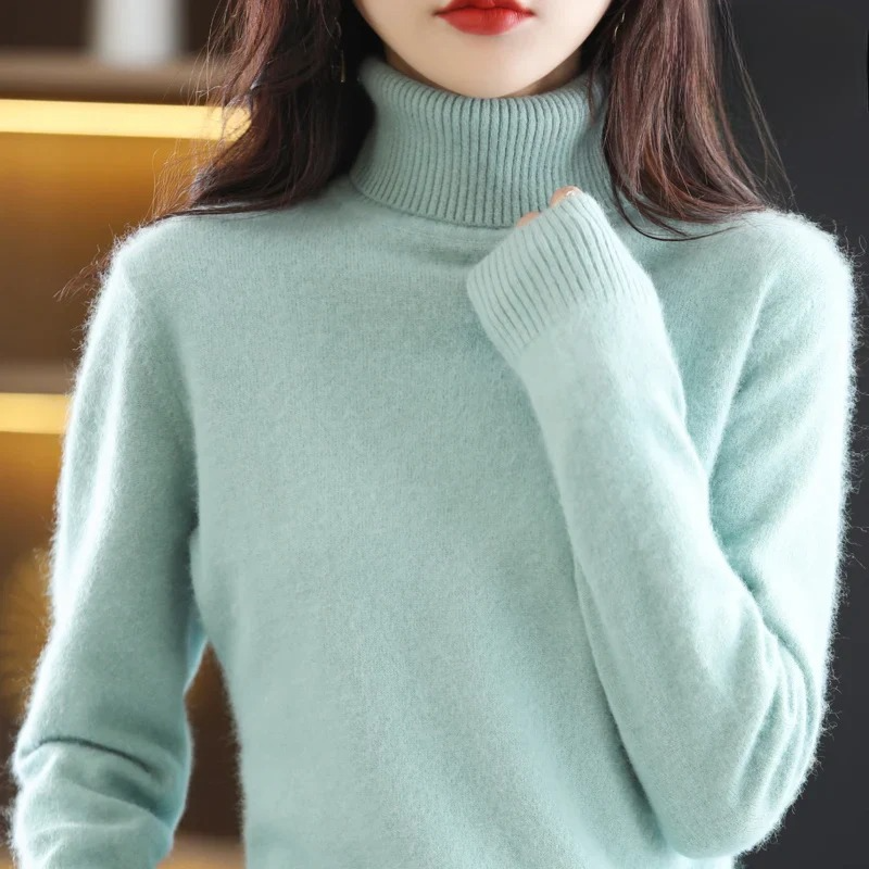 Damen Kaschmir Rollkragenpullover – Flauschig und Gestrickt