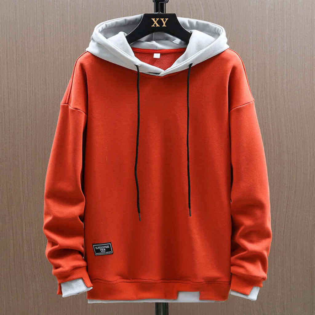 Herren Zwei-Ton Hoodie – Entspannte Passform mit kontrastierendem Lagen-Look