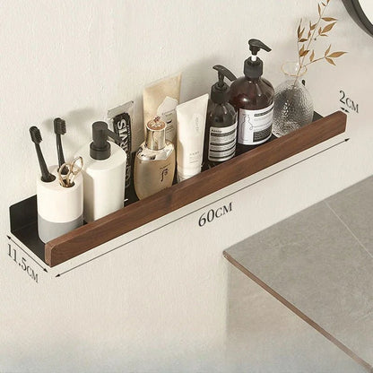 Solid Wood and Aluminium Punch - Free Bathroom Shelf - ALPINE WEAR