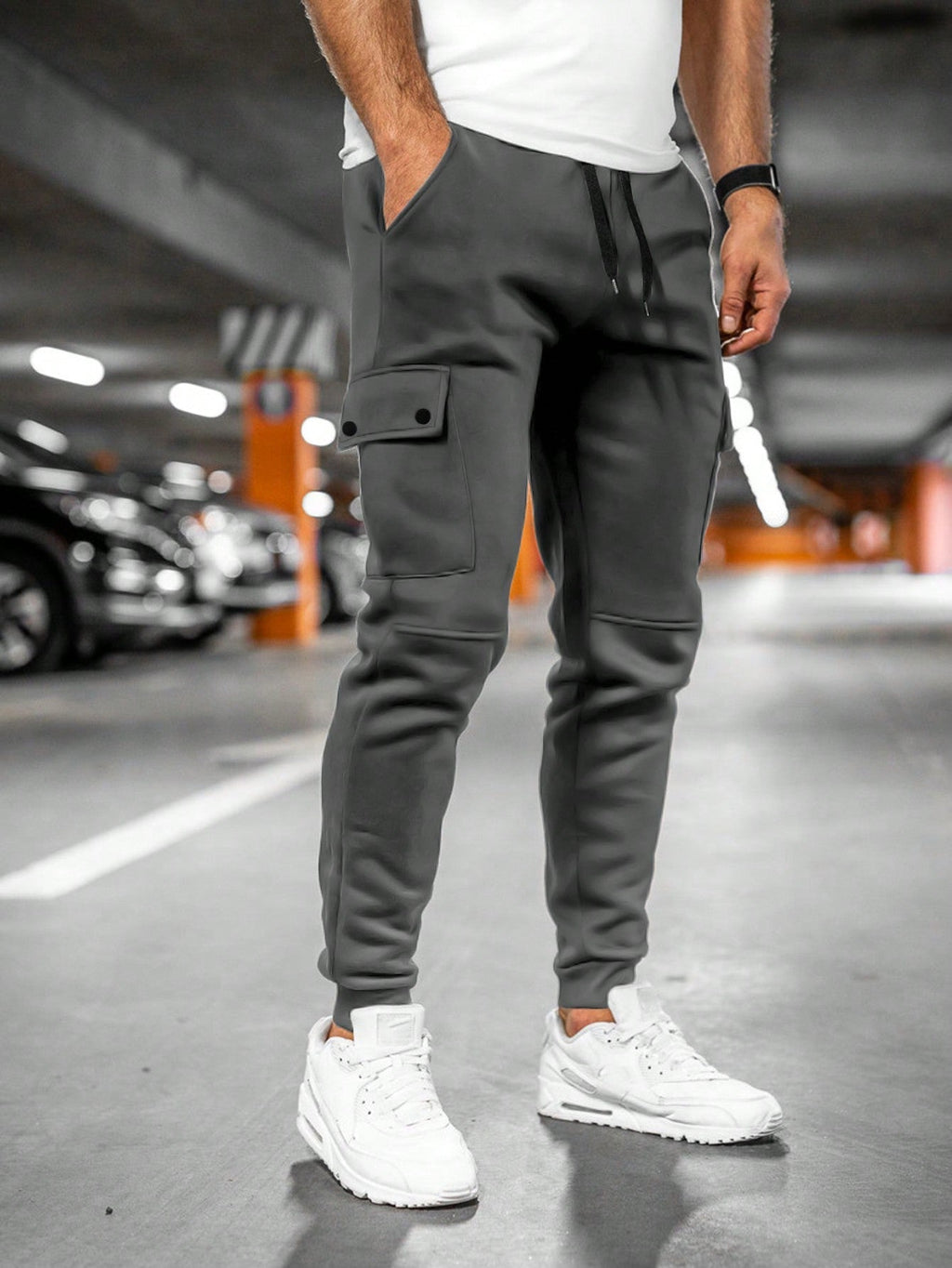Herren Slim Fit Cargo-Jogger - Schmal Zulaufend & Kordelzug