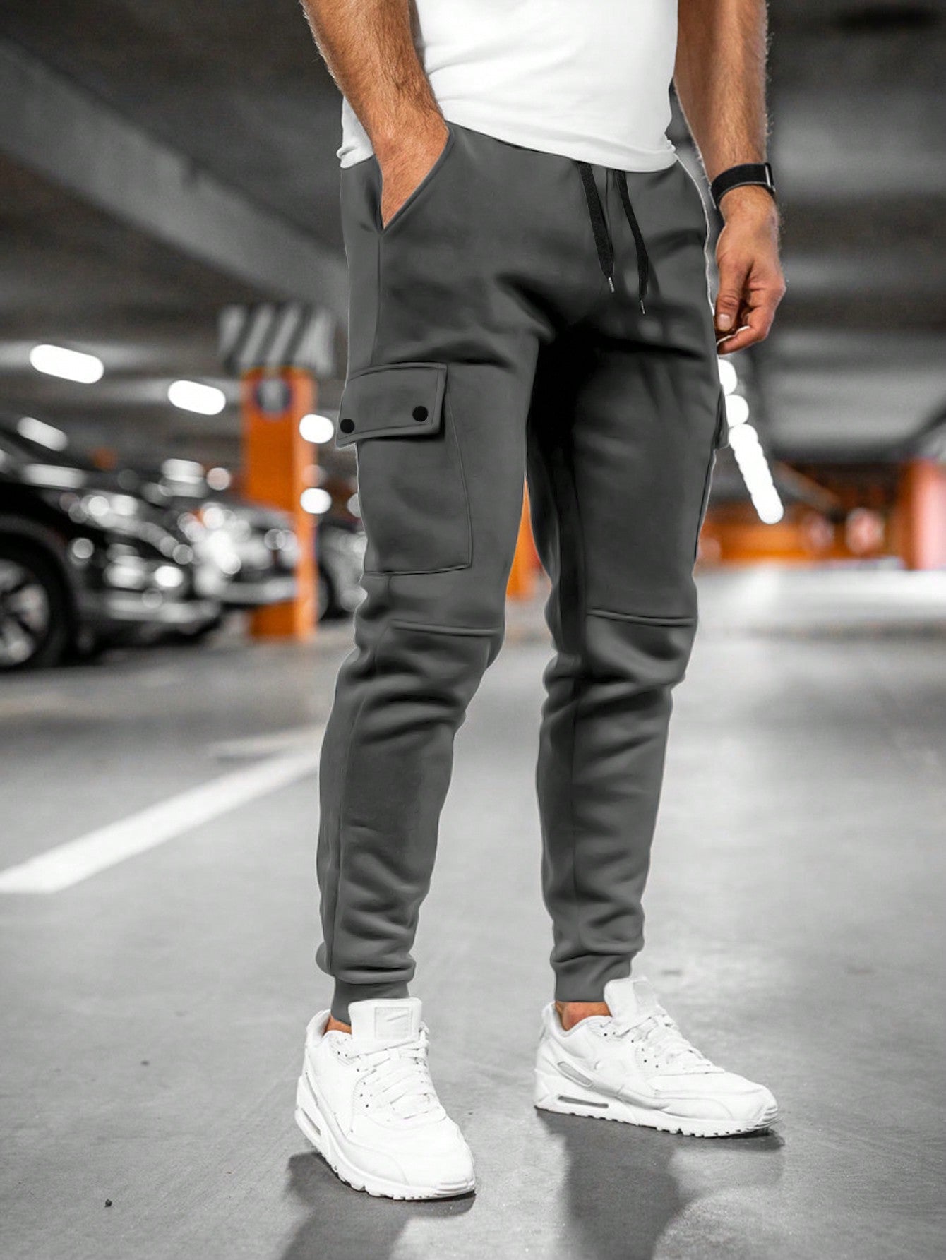 Herren Slim Fit Cargo-Jogger - Schmal Zulaufend & Kordelzug