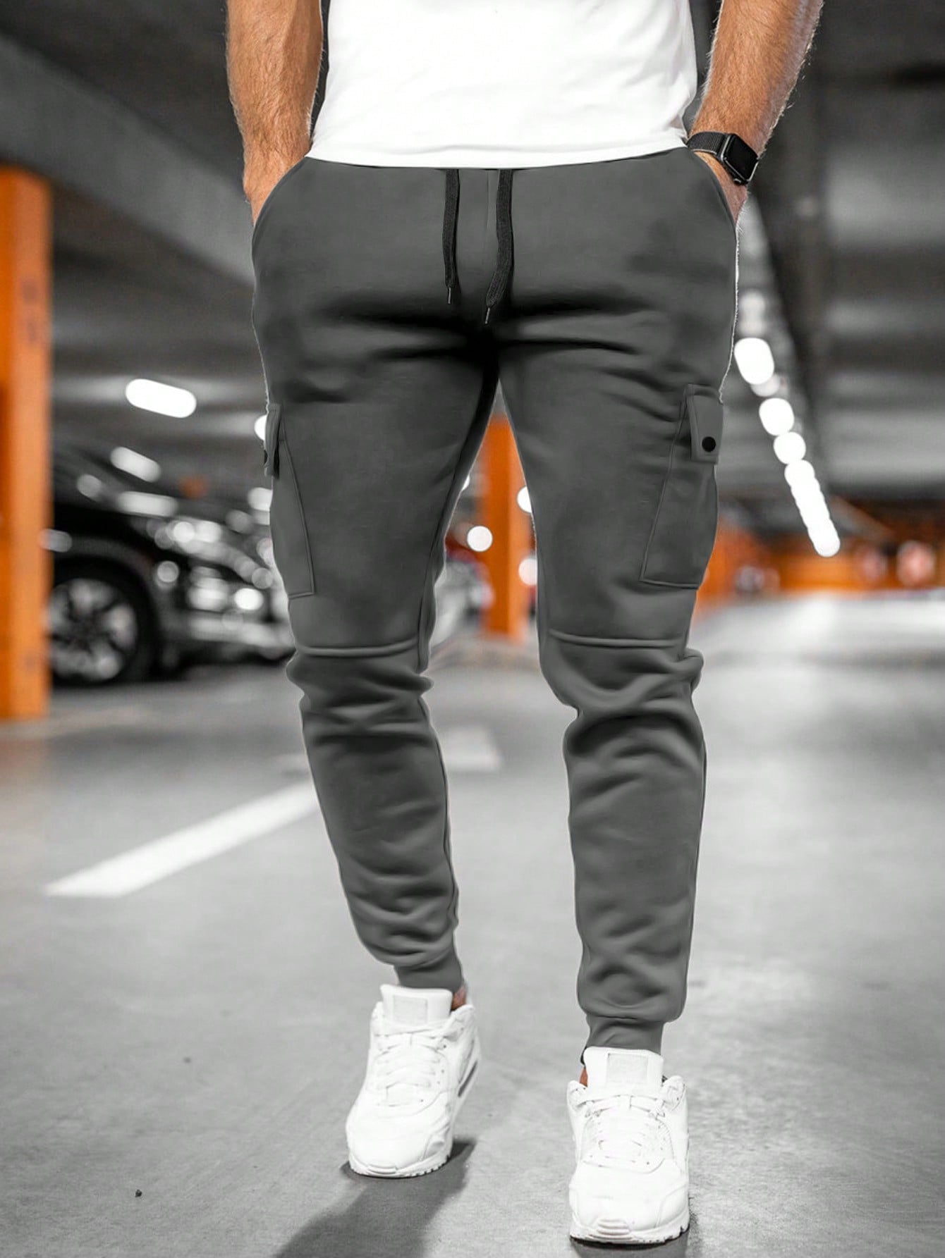 Herren Slim Fit Cargo-Jogger - Schmal Zulaufend & Kordelzug