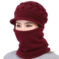 Damen Winter Balaklava Mütze - Krempenhut mit Gesichtsmaske