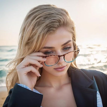 Women's Sexy Leopard Print Anti - Blue Light Gradient Reading Glasses - ALPINE WEAR