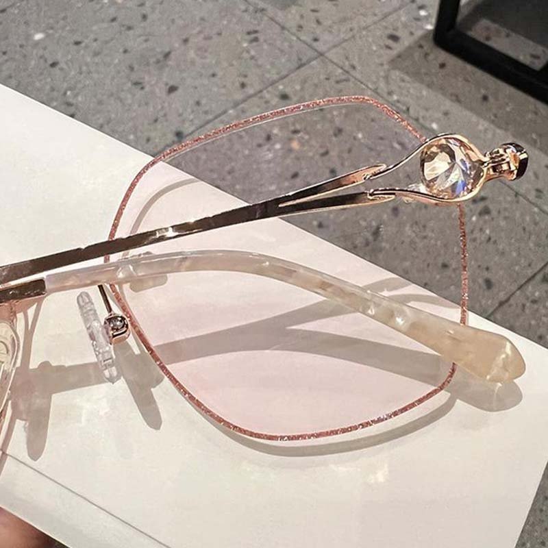 Women's Synthetic Diamonds Rimless Anti Blue Light Glasses - ALPINE WEAR