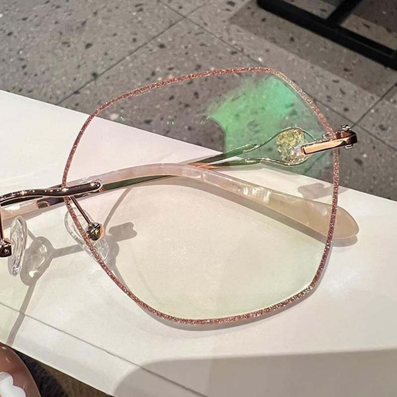 Women's Synthetic Diamonds Rimless Anti Blue Light Glasses - ALPINE WEAR