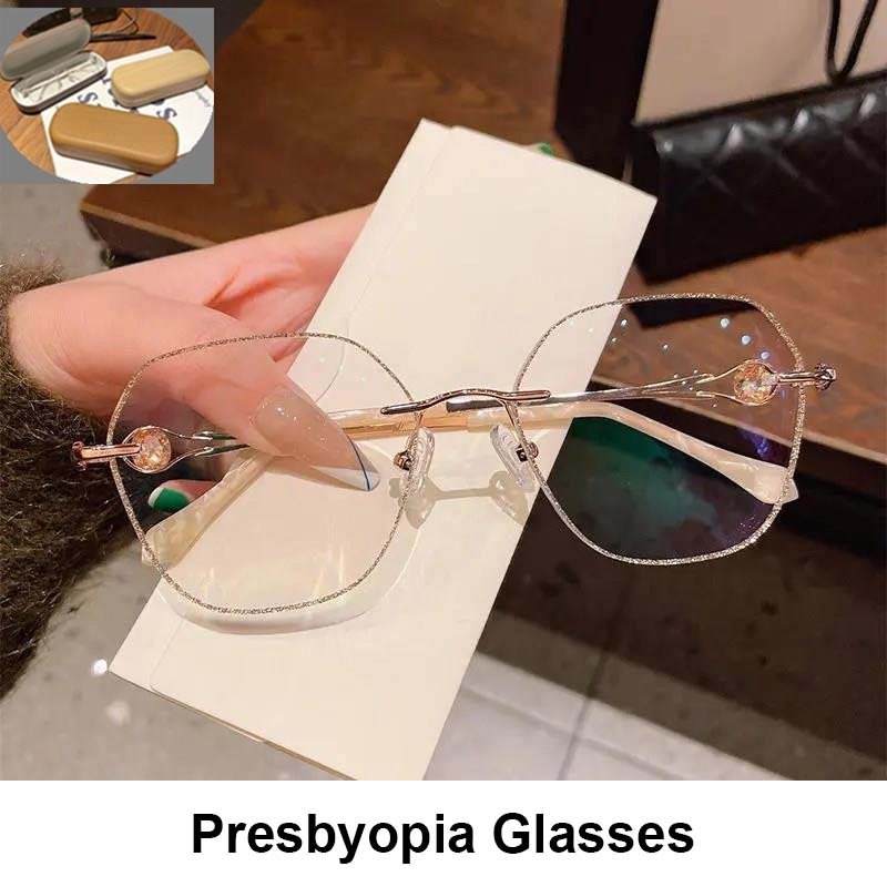 Women's Synthetic Diamonds Rimless Anti Blue Light Glasses - ALPINE WEAR